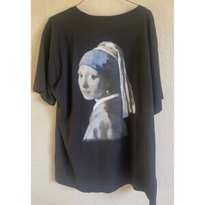 JOHANNES VERMEER GIRL WITH A PEARL EARRING FINE ABSTRACT ART TEE T-SHIRT 2XL